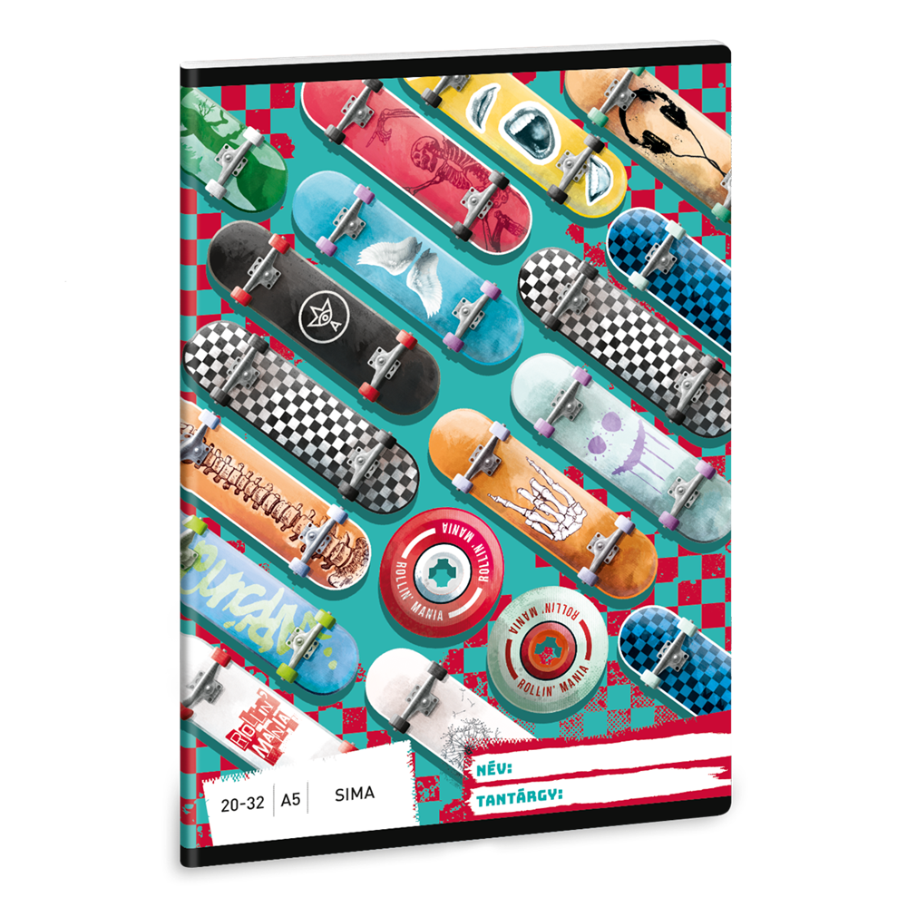 Füzet iskolai A5, 32lap, sima 20-32 Ars Una ROLLIN MANIA (5228) 22 10db/csomag