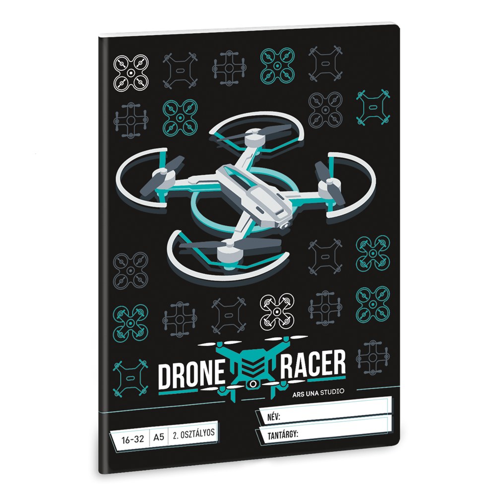 Füzet iskolai A5, 32lap, vonalas 16-32 2.osztályos Ars Una DRONE RACER (5131) 22 10db/csomag