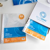 Genotherm lefűzhető, A4, 50 micron fényes víztiszta Bluering® 25 db/csomag, 4 csomag/karton kínáló