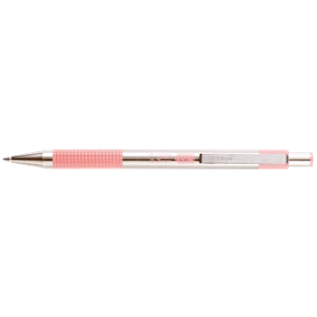 Golyóstoll 0,7mm, pasztell rózsaszín test, Zebra F-301, írásszín kék