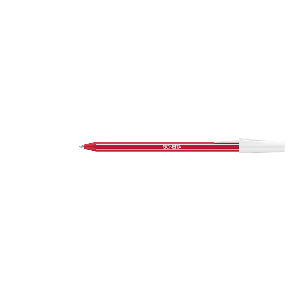Golyóstoll 0,7mm, kupakos, Ico Signetta, írásszín piros