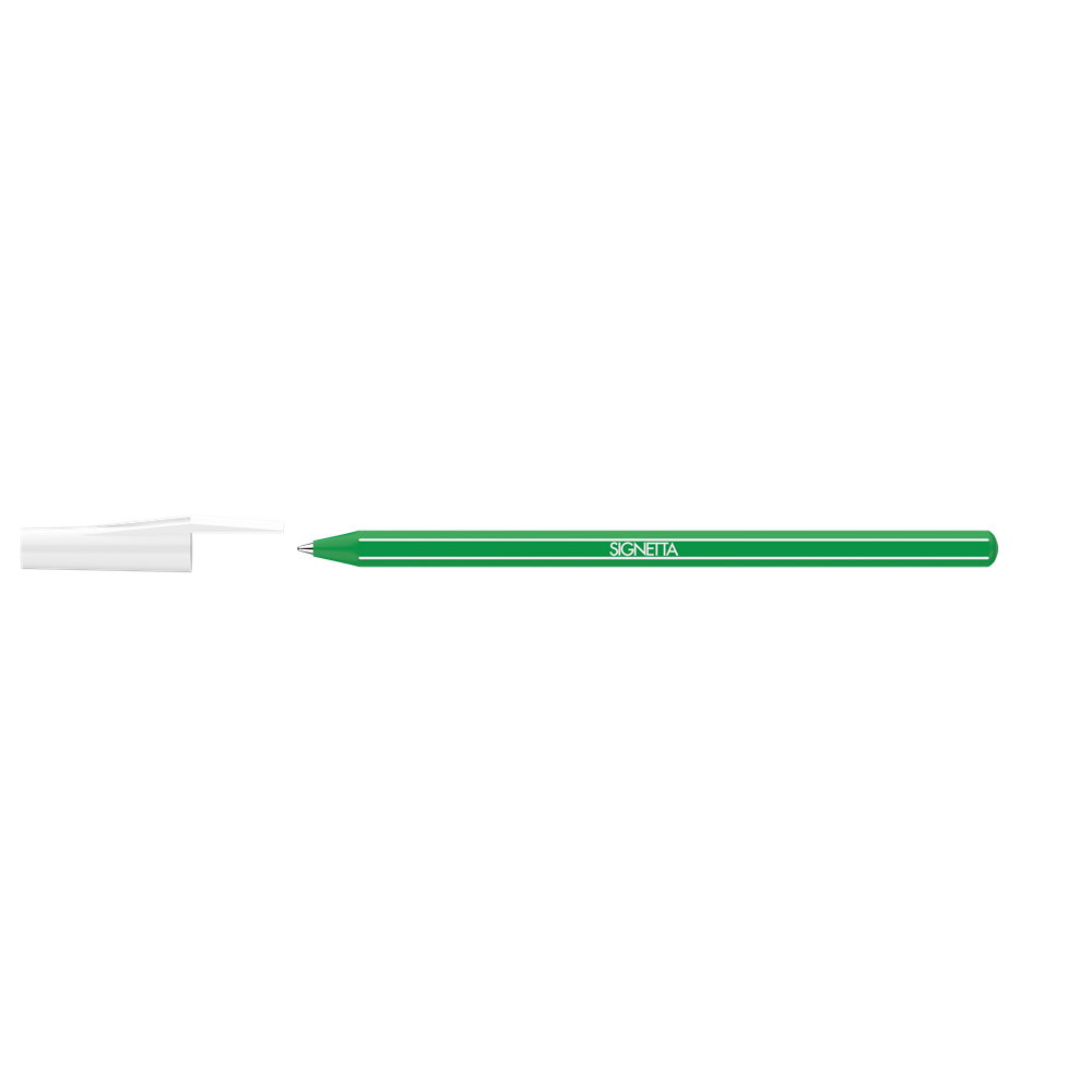 Golyóstoll 0,7mm, kupakos, Ico Signetta, írásszín zöld