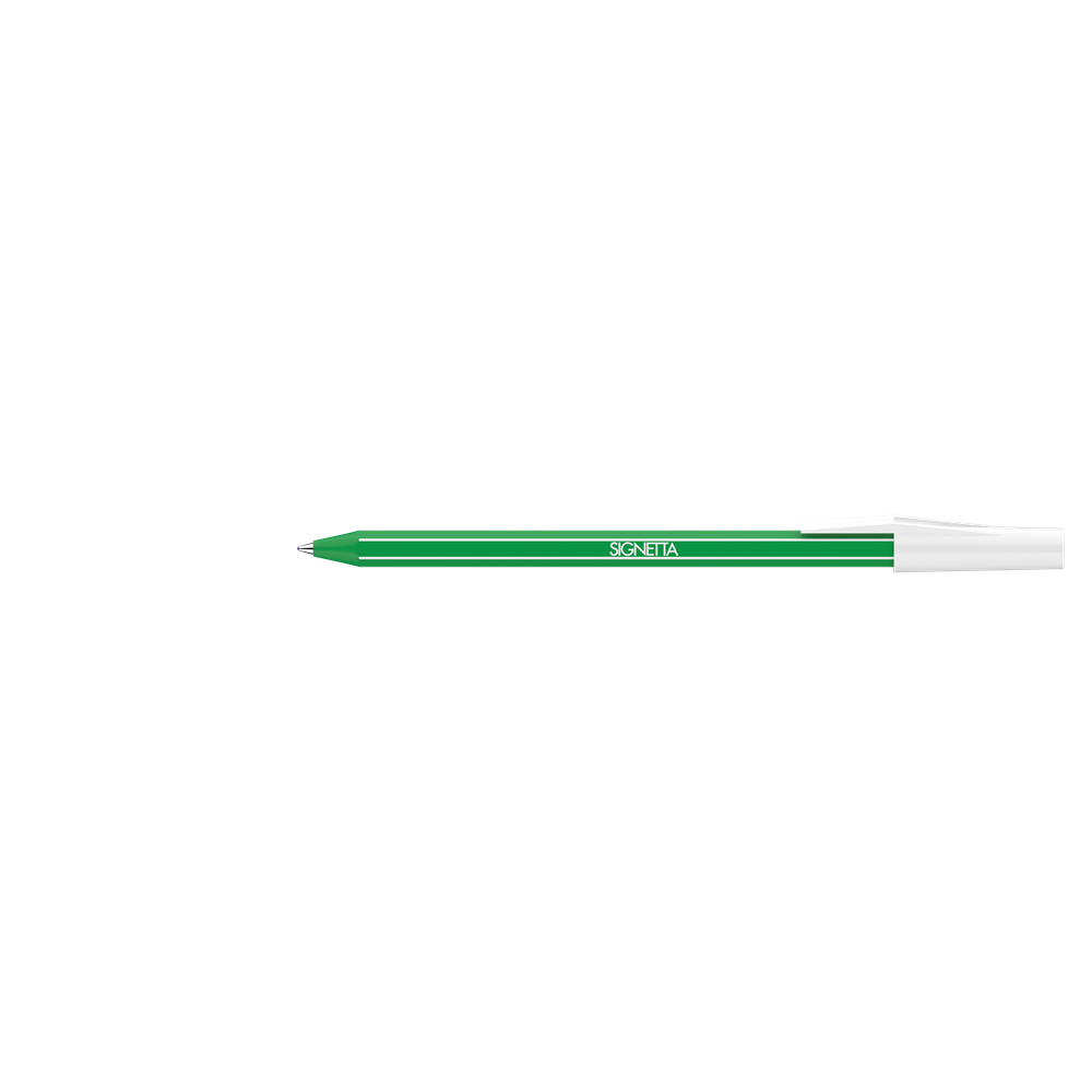 Golyóstoll 0,7mm, kupakos, Ico Signetta, írásszín zöld