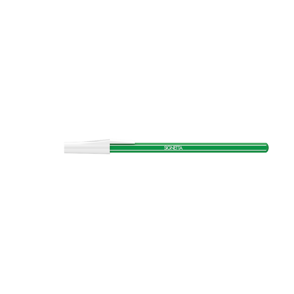 Golyóstoll 0,7mm, kupakos, Ico Signetta, írásszín zöld