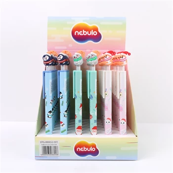 Golyóstoll karácsonyi állatkák sapkában 36 db/display Nebulo