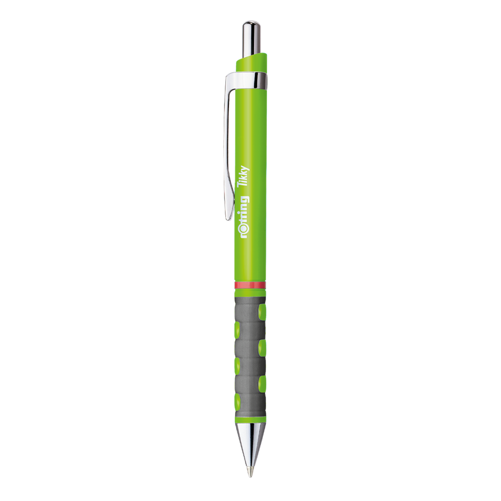 Golyóstoll neonzöld test, Rotring Tikky III, írásszín kék