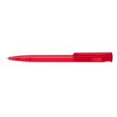 Golyóstoll nyomógombos 0,8mm, műanyag transparens piros test, Ico Star, írásszín piros 