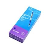 Golyóstoll nyomógombos 0,7mm, fém test, műanyag fogórész kék, írásszín kék