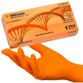 Gumikesztyű nitril/neoprén púdermentes munkavédelmi M 90db/doboz SHIELDskin narancs