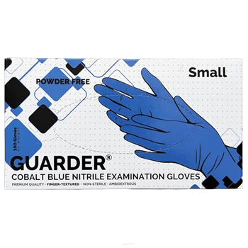 Gumikesztyű nitril púdermentes S 100 db/doboz GUARDER® Industry kék