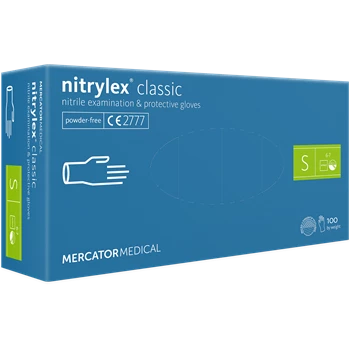 Gumikesztyű nitril púdermentes S 100 db/doboz, Nitrylex lila