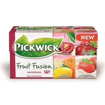 Gyümölcstea 20x2 g Pickwick meggy, vörösáfonya és málna, citrus és bodzavirág, eper tejszín ízzel