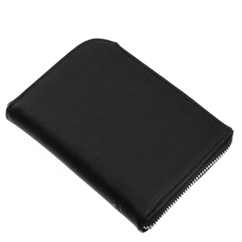 Gyűrűs kalendárium műbőr zipzárral záródó S méret 110x150 mm Realsystem fekete