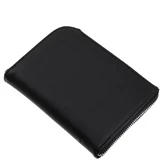 Gyűrűs kalendárium műbőr zipzárral záródó S méret 110x150 mm Realsystem fekete