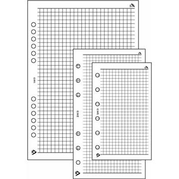 Gyűrűs kalendárium utántöltő csomag  1/413 fehér papíros négyzethálós jegyzet L mérethez Realsystem