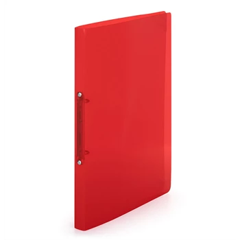 Gyűrűskönyv A4, 2 gyűrűs 2cm gerinc áttetsző PP,  Karton P+P Lines piros