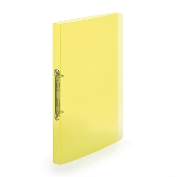 Gyűrűskönyv A4, 2 gyűrűs 2cm gerinc áttetsző PP,  Karton P+P Lines sárga