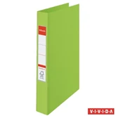 Gyűrűskönyv A4, 4,2cm, 4 gyűrű, PP Esselte Standard Vivida zöld