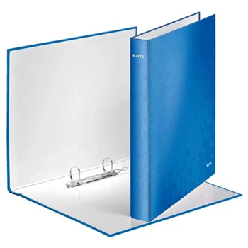 Gyűrűskönyv A4, Maxi 4cm, 2 gyűrű, D alakú, karton Leitz Wow kék