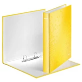 Gyűrűskönyv A4, Maxi 4cm, 2 gyűrű, D alakú, karton Leitz Wow sárga