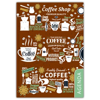 Határidőnapló Colors A5 napi, fehér lapokkal Coffee Dayliner 2026.