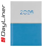 Határidőnapló Contrast B6 heti, fehér lapokkal fehér-világoskék Dayliner 2026.