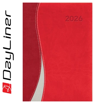 Határidőnapló Dubai A5 heti, fehér lapokkal piros-piros Dayliner 2026.