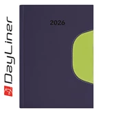 Határidőnapló Memphis A5 napi, fehér lapokkal kék-zöld Dayliner 2026.