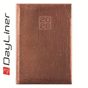 Határidőnapló Mirror B6 heti, fehér lapokkal bronz Dayliner 2026.