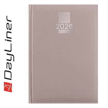 Határidőnapló MyPastel A5 napi, krémszínű lapokkal szürke Dayliner 2026.