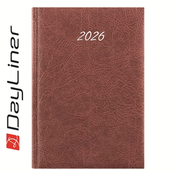 Határidőnapló Rebel A5 napi, krémszínű lapokkal bordó Dayliner 2026.