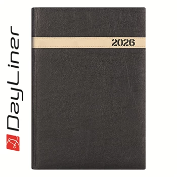 Határidőnapló The Boss B5 heti, fehér lapokkal fekete Dayliner 2026.