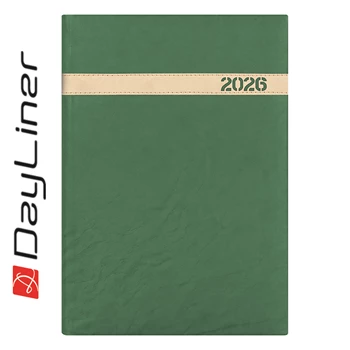Határidőnapló The Boss B5 heti, fehér lapokkal zöld Dayliner 2026.