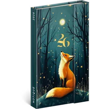 Határidőnapló mágnessel záródó, fehér lapokkal Fox 130x160 mm, Presco