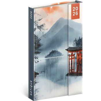 Határidőnapló mágnessel záródó, fehér lapokkal Japan 130x160 mm, Presco