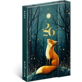 Határidőnapló mágnessel záródó, krémszínű lapokkal Fox 110×160 mm, Presco