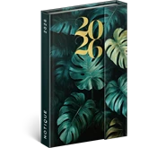 Határidőnapló mágnessel záródó, krémszínű lapokkal Monstera 110×160 mm, Presco