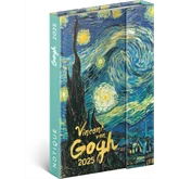 Határidőnapló mágnessel záródó, krémszínű lapokkal Vincent van Gogh 110×160 mm, Realsystem 2025.