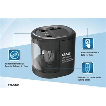 Hegyező asztali 2 lyukú elektromos elemes és USB adapterrel működtethető EG5161 Eagle fekete