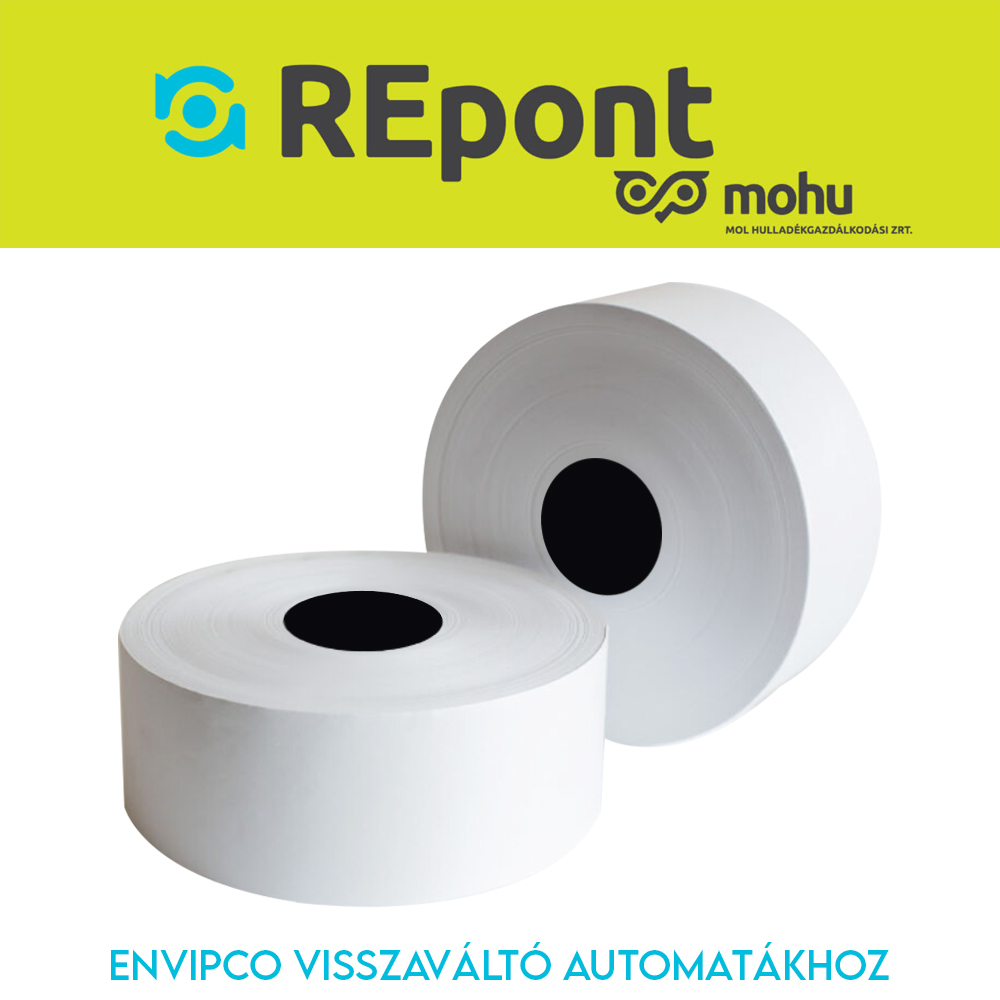 Hőpapír 57mm széles, 232fm hosszú, cséve 40mm, BPA mentes nyomatlan, ENVIPCO MOHU visszaváltó gépekhez PENCART