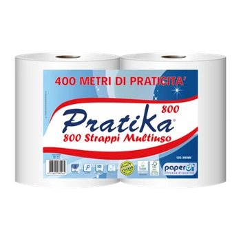 Ipari törlő 2 rétegű tekercses átmérő: 26 cm 800 lap/tek 2 tekercs/karton Paperdi Pratika 800_BI8S800