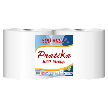 Ipari törlő 2 rétegű tekercses átmérő: 29 cm 1000 lap/tek 2 tekercs/karton Paperdi Pratika 1000_BI8S1000