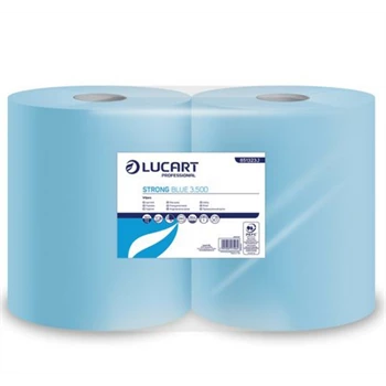 Ipari törlő 3 rétegű átmérő: 25 cm 500 lap/tekercs cellulóz kék 2 tekercs/karton Strong Blue 3.500 Lucart_851323J