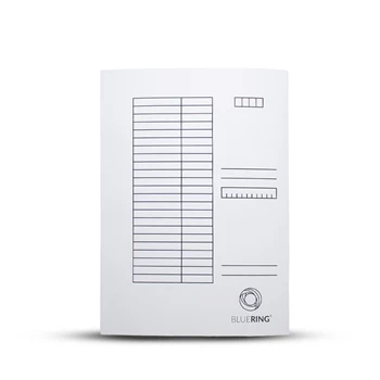 Iratgyűjtő, táblázatos pólyás dosszié A4, 230g. karton Bluering® fehér