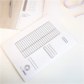 Iratgyűjtő, táblázatos pólyás dosszié A4, 230g. karton Bluering® fehér