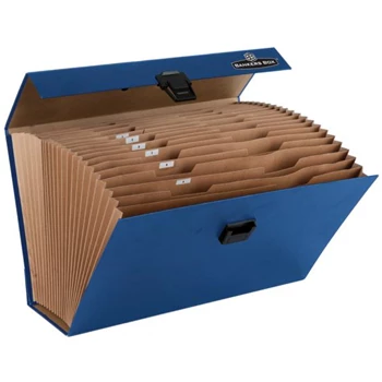 Irattartó -. harmonikatáska, karton, 250 x 362 x 124 mm.,19 rekeszes, Fellowes® Bankers Box Handifile, kék