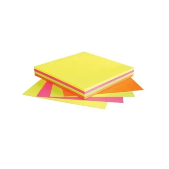 Jegyzettömb öntapadó, 75x75mm, 100lap, Info Notes, brilliant mix, sárga, zöld, pink, narancs