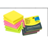 Jegyzettömb öntapadó, 75x75mm, 6x80lap, Info Notes brilliant mix, sárga pink zöld