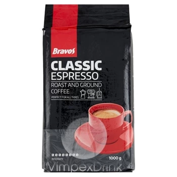 Kávé őrölt Classic Espresso 1000 g Bravos