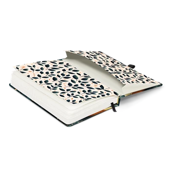 Keménytáblás notesz krémszínű lapokkal leszorító gumiszalaggal Fox 130x210mm, Presco
